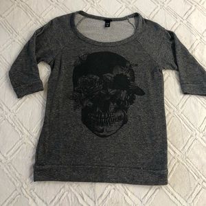 Torrid 3/4 sleeve skull sweater